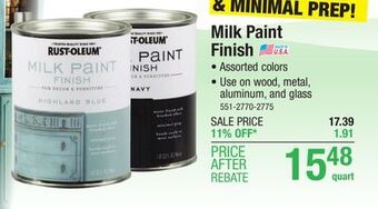 Menards Rust-oleum matte kensington gray milk paint finish - 1 qt offer