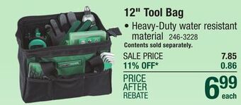 Menards Masterforce 12 tool bag offer