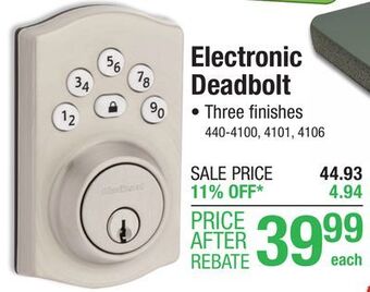 Menards Kwikset powerbolt 240 5-button keypad venetian bronze traditional electronic deadbolt door lock offer