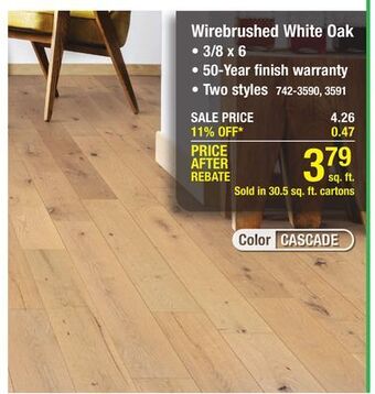 Menards Great lakes wood floors natural wirebrushed white oak 3/8 x 6 engineered hardwood flooring (30.5 sq.ft/ctn) offer