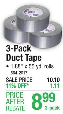 Menards Ipg 1.88 x 55 yd utility grade duct tape - 3 pack offer