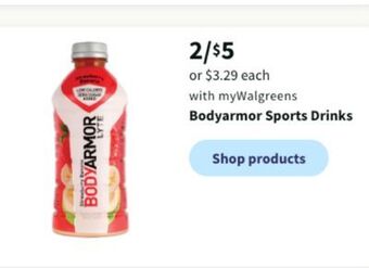 Walgreens Bodyarmor sports drinks offer