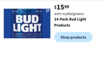 Walgreens 24-pack bud light products offer