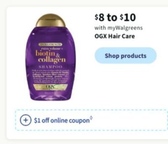 Walgreens Ogx haircare offer