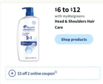 Walgreens Head & shoulders hair care offer