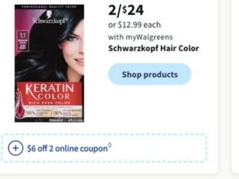 Walgreens Schwarzkopf hair color offer