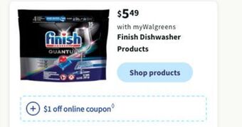 Walgreens Finish dishwasher products offer