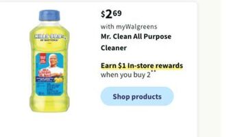 Walgreens Mr. clean all purpose cleaner offer