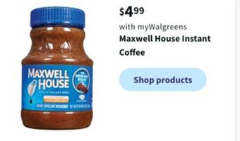 Walgreens Maxwell house instant coffee offer