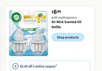 Walgreens Air wick scented oil refills offer