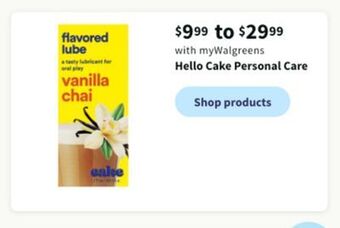 Walgreens Hello cake personal care offer