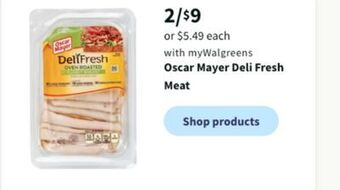 Walgreens Oscar mayer deli fresh meat offer