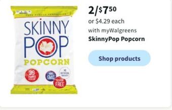 Walgreens Skinnypop popcorn offer