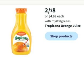 Walgreens Tropicana orange juice offer