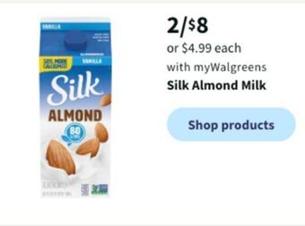 Walgreens Silk almond milk offer