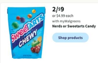 Walgreens Nerds or sweeters candy offer