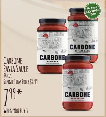 Jewel-Osco Carbone pasta sauce offer