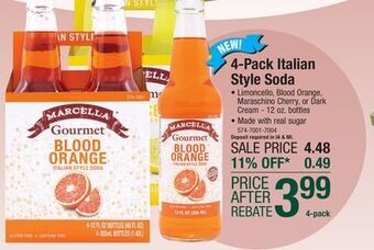 Menards 4-pack italian style soda offer