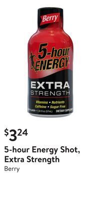 Walmart 5-hour energy shot, extra strength offer