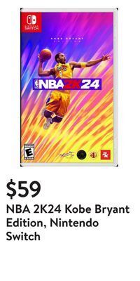 Walmart Nba 2k24 kobe bryant edition, nintendo switch offer