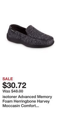 Kohl's Isotoner advanced memory foam herringbone harvey moccasin comfort men's slippers offer