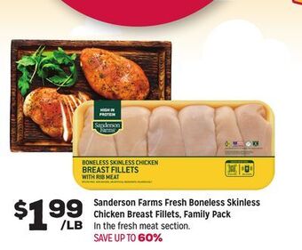 Grocery Outlet Sanderson farms fresh boneless skinless chicken breast fillets, family pack offer