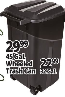 Ocean State Job Lot 45 gal. wheeled trash can offer
