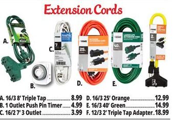 Ocean State Job Lot Extension cords offer