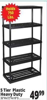 Ocean State Job Lot 5 tier plastic heavy duty offer