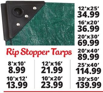 Ocean State Job Lot Rip stopper tarps offer