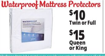 Ocean State Job Lot Waterproof mattress protectors offer