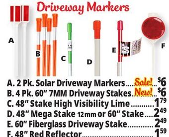 Ocean State Job Lot Driveway markers offer