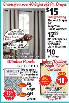 Ocean State Job Lot Choose from over 40 styles of 2 pk. drapes! offer