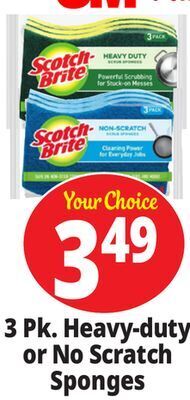 Ocean State Job Lot 3 pk. heavy-duty or no scratch sponges offer