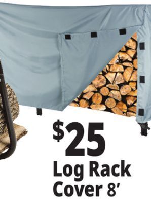 Ocean State Job Lot Outdoor living accents elite series log rack cover, 96 offer