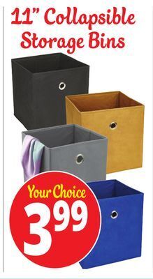 Ocean State Job Lot 11 collapsible storage bins offer