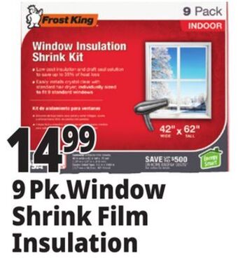Ocean State Job Lot Frost king window insulation shrink kit, 9 count offer