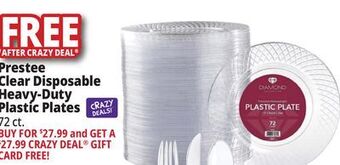Ocean State Job Lot Prestee clear disposable heavy-duty plastic plates offer