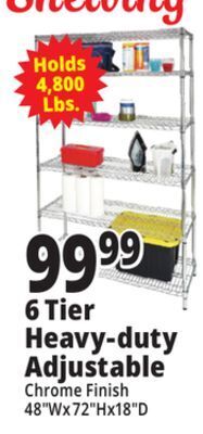 Ocean State Job Lot 6 tier heavy-duty adjustable offer