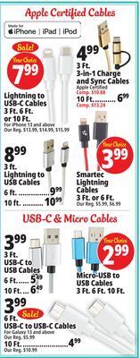 Ocean State Job Lot Apple certified cables offer