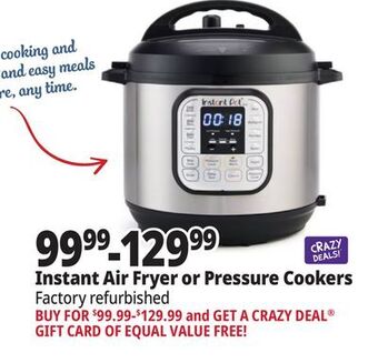 Ocean State Job Lot Instant air fryer or pressure cookers offer