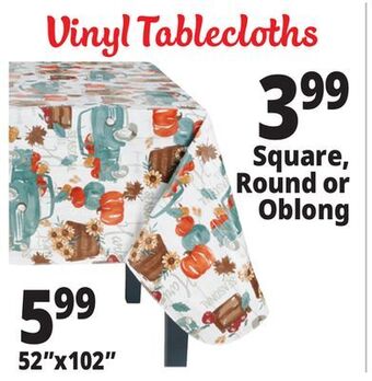 Ocean State Job Lot Vinyl tablecloths offer