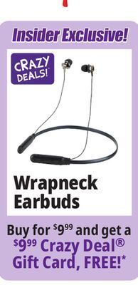 Ocean State Job Lot Wrapneck earbuds offer
