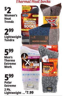 Ocean State Job Lot Thermal heat socks offer