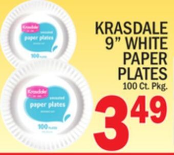 C Town Krasdale 9 white paper plates offer