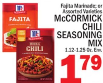 C Town Mccormick chili seasoning mix offer