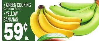 Bravo Supermarkets Green cooking, yellow bananas offer