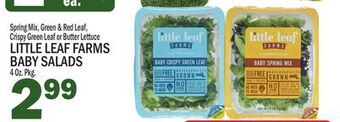 Bravo Supermarkets Little leaf farms baby salads offer