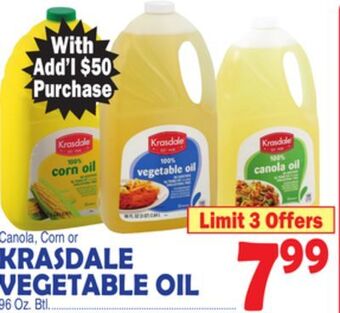 Bravo Supermarkets Krasdale vegetable oil offer