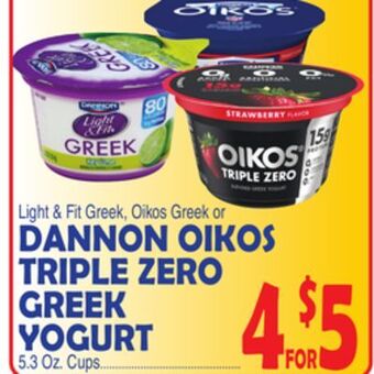 Bravo Supermarkets Dannon oikos triple zero greek yogurt offer